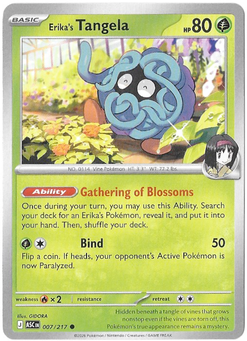 Ascending Heroes: Erika's Tangela - 007/217 - Normal - NM