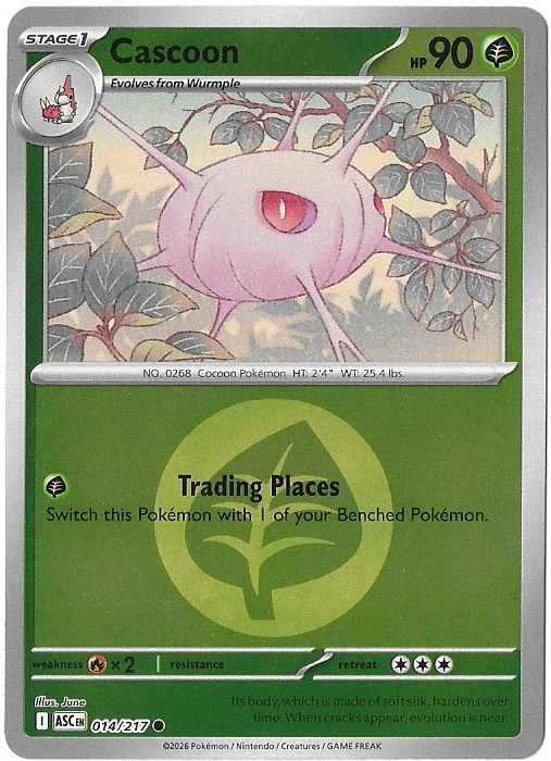 Ascending Heroes: Cascoon - 014/217 - Reverse Holofoil Energy - NM