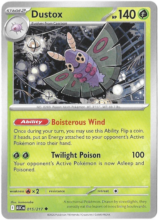 Ascending Heroes: Dustox - 015/217 - Normal - NM