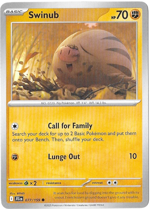 Journey Together: Swinub - 077/159 - Normal - NM